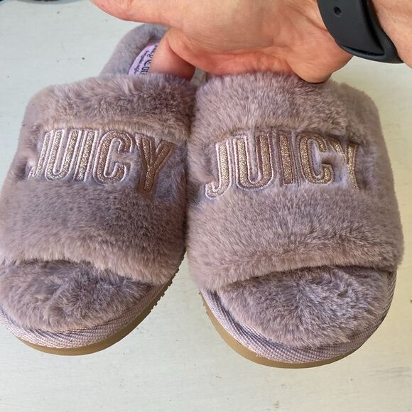 Juicy Couture Slip-On Plush Luxe Comfort Lavender Slippers Women’s 7-8 - Picture 2 of 12